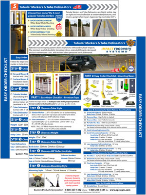 Tubular Markers and Tube Delineators Easy Order Checklist