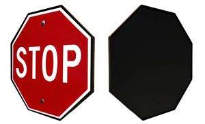 Black Traffic Sign backer for decorative look