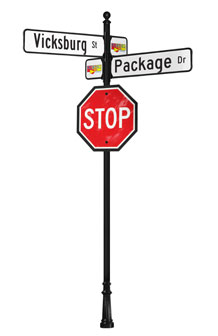Vicksburg Post and Street Name Sign Packages O30100