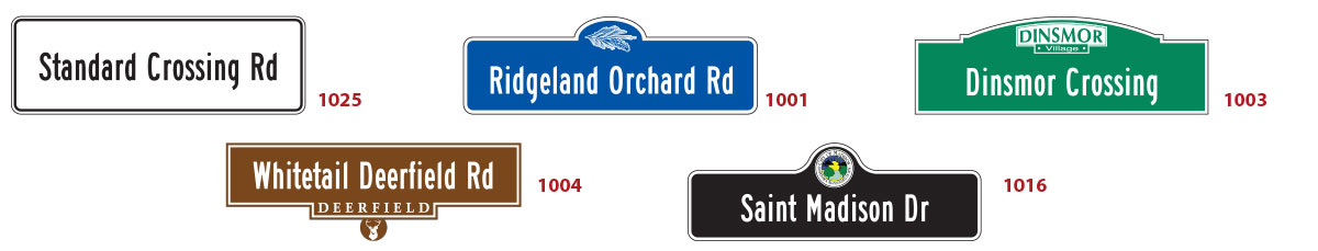 90 x 30 Metro Street Name Sign Designs
