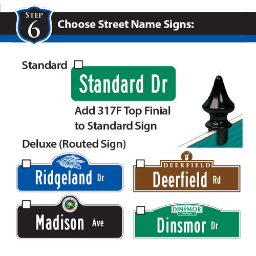 Choose Street Name Sign Blades for the Clarksdale System