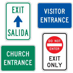 Parking Lot: Exit & Entrance Signs