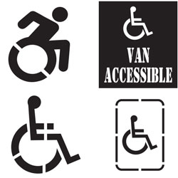 Handicap Disabled Poly Vinyl Stencil Kits