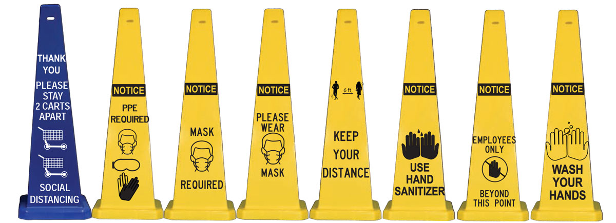 Social Distancing Lamba Floor Cones