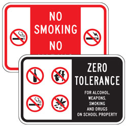 School Special Legend: Prohibition Weapon, Drugs, Tobacco & Alcohol Signs