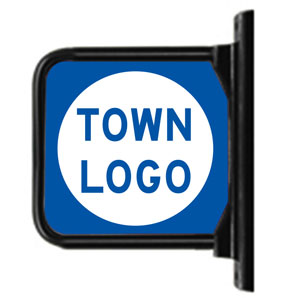 Logo Sign Panel with Decorative Trim Bracket for Sign Posts