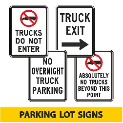 Parking Lot: Truck Regulation Signs