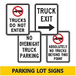 Truck Regulation Parking Lot Signs