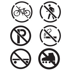 Prohibited Poly Vinyl Symbol Stencils