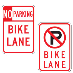 <strong>R7 Series</strong> Regulatory No Parking Signs for Bicycle Facilities