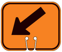 Diagonal Arrow Down Left Cone Sign