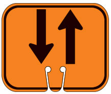 Double Arrow Down Up Cone Sign