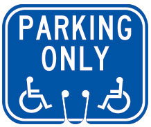 Parking Only Handicap ADA Symbol Cone Sign