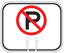 No Parking Symbol Cone Sign