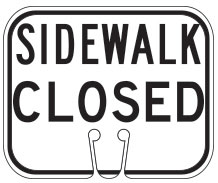 Sidewalk Closed Cone Sign