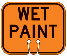 Wet Paint Cone Sign