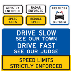 Special Legend: Speed Reduction Messages Signs