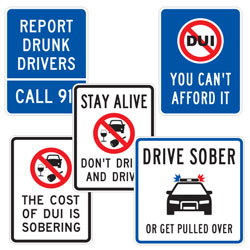 Special Legend: Driving Under the Influence Messages Signs