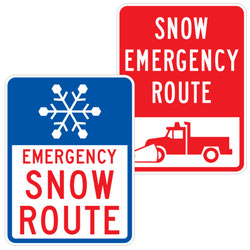 Special Legend: Snow Evacuation Route Signs