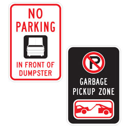 Special Legend: No Parking Garbage Collection Signs