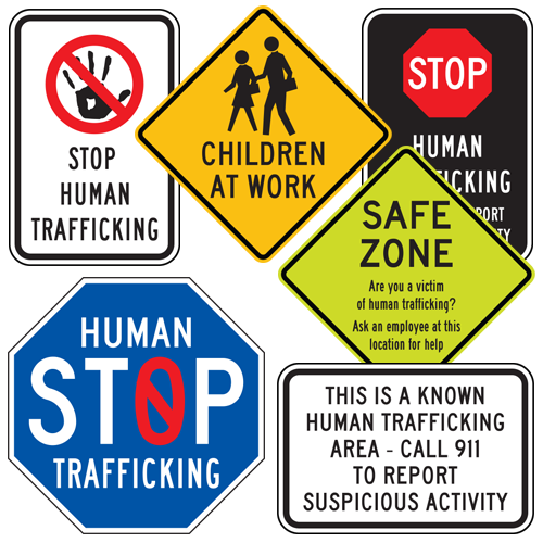 Stop Human Trafficking Signs