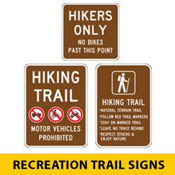 Special Legend: Hiking and Backpacking Recreation Trail Signs