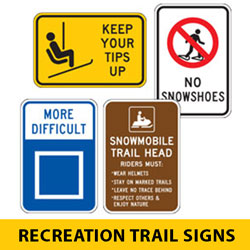 Special Legend: Ski, Snowmobile, Snowshoe Recreation Trail Signs