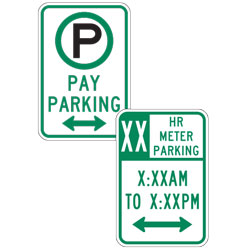 Parking Lot: Pay Fee/Meter Parking Signs