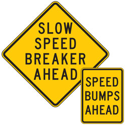 Parking Lot: Speed Reduction Warning Signs