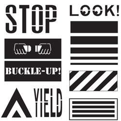 Stop, Look, Yield and More Poly Vinyl Symbol Stencils