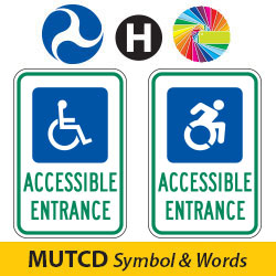 MUTCD Symbol & Words Disabled Parking Lot Signs