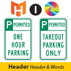 Header with Words Permissive Parking Lot Signs
