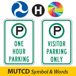 MUTCD Symbol & Words Permissive Parking Lot Signs