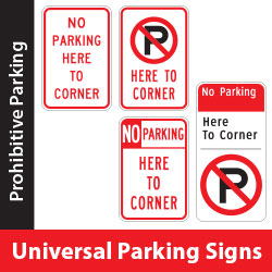 Universal Prohibitive No Parking Signs