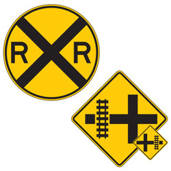 <strong>W10 Series</strong> Warning Signs for Railroad and Light Rail