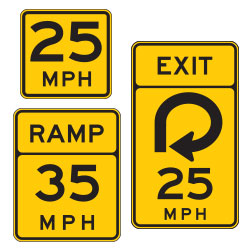 <strong>W13 Series</strong> Speed Advisory Warning Signs