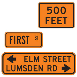 <strong>W16 Series</strong> Warning Plaques for Temporary Traffic Control