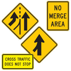 <strong>W4 Series</strong> Traffic Merge Warning Signs
