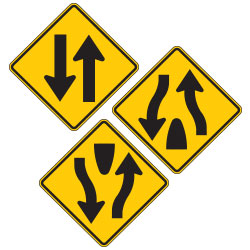 <strong>W6 Series</strong> Divided Highway Warning Signs