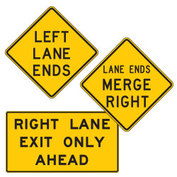 <strong>W9 Series</strong> Lane Restriction Warning Signs