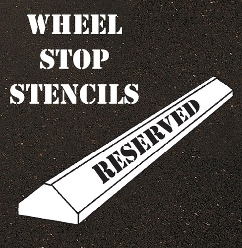 Wheel Stop Word Poly Vinyl Stencils and Overspray Kit