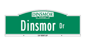 Dinsmor Bent Lip Sign