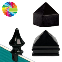 Powder Painted Square Caps & Finials for Punched and Smooth Square Posts