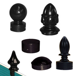 Semi-Gloss Powder Painted Caps & Finials for Round Posts