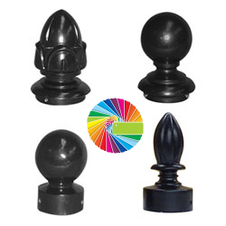 Powder Painted Caps & Finials for 3 and 4 Round Posts