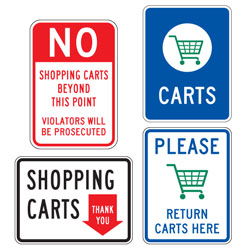 Parking Lot: Shopping Carts & Corrals Signs