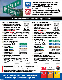 CPC Standard Finished Street Name Sign Checklist