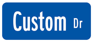 MUTCD compliant White on Blue Street Name Sign for Sign Posts