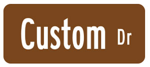 MUTCD compliant White on Brown STreet Name Sign for Sign Posts