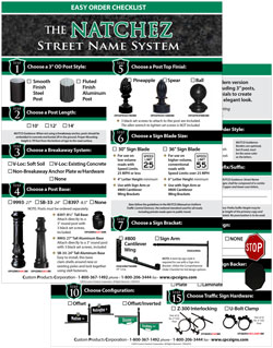Natchez Easy Order Checklist